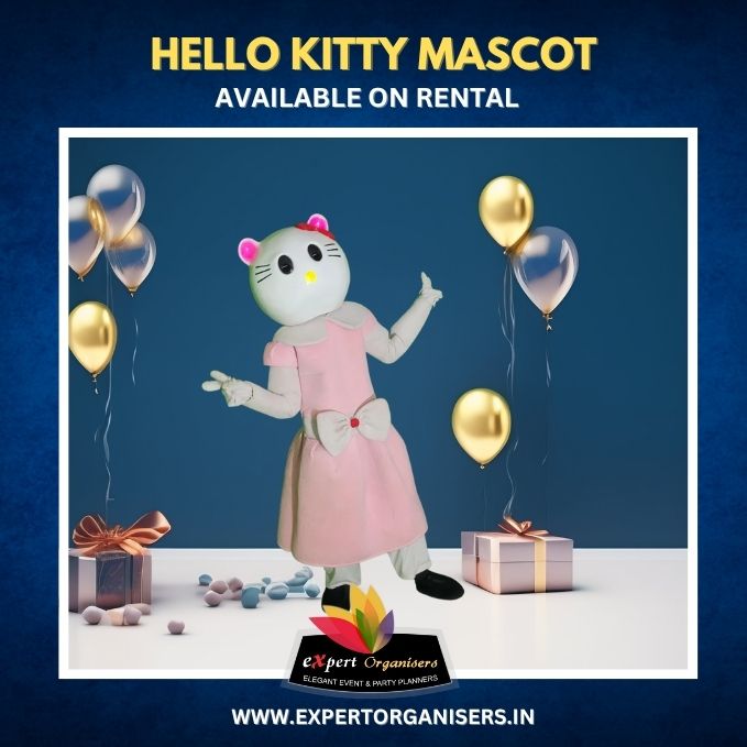 Hello Kitty Mascot on Rent for Birthday Parties or Corporate Events in Mumbai