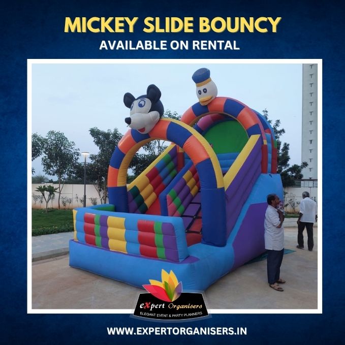 Mickey Slide Bouncy on Rent for Birthday Parties or Corporate Events in Bangalore