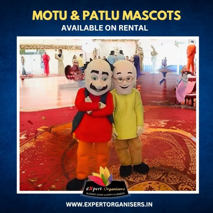 Motu & Patlu Mascot on Rent for Birthday Parties or Corporate Events in Bangalore