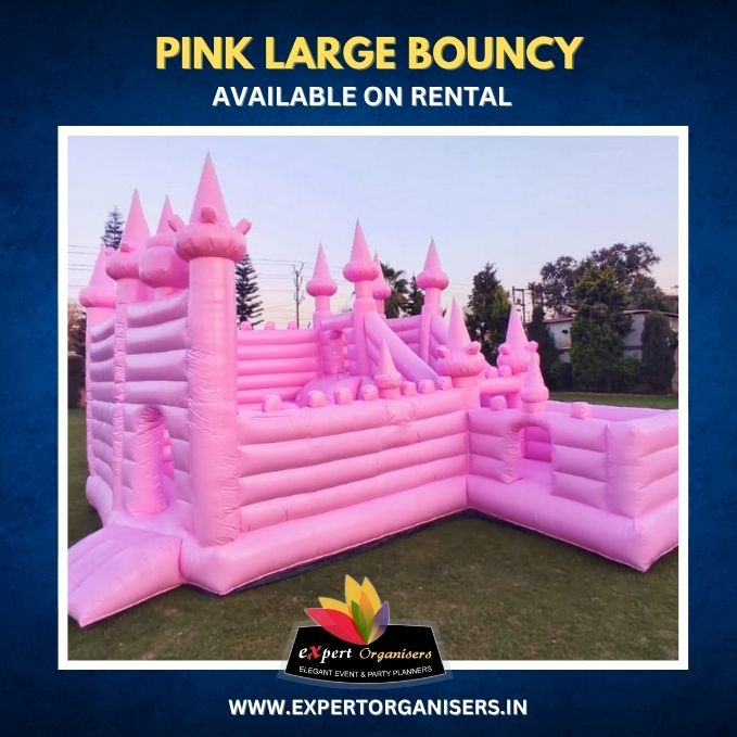 Pink Large Bouncy on Rent for Birthday Parties or Corporate Events in Indore