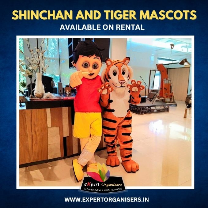 Shinchan & Tiger Mascot on Rent for Birthday Parties or Corporate Events in Bangalore