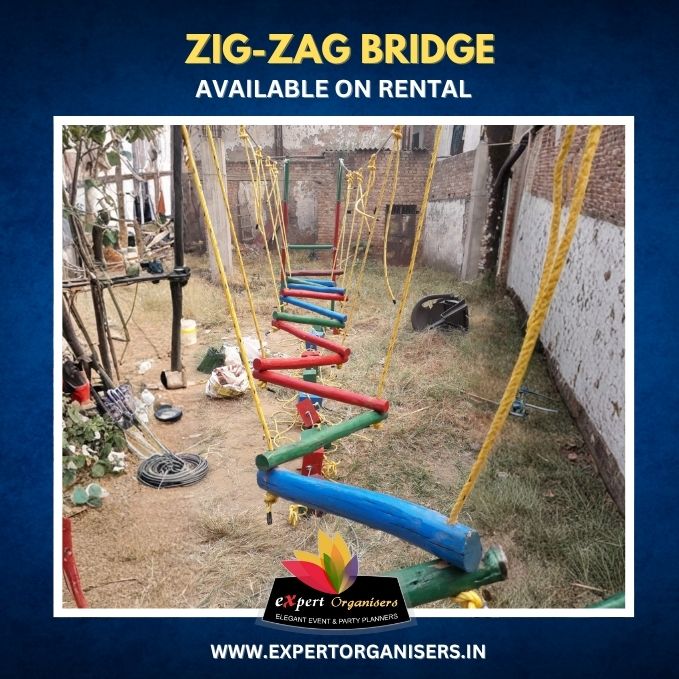 Zig-Zag Bridge on Rent for Birthday Parties or Corporate Events in Delhi
