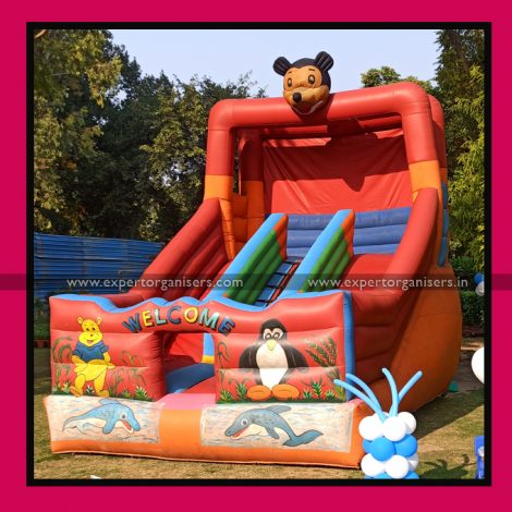 Double Slide Bouncy for Kids Birthday Party in Chandigarh, Mohali, Panchkula, Zirakpur