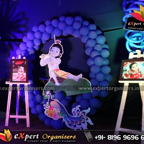 Little Krishna Theme Birthday Party Decorations in Chandigarh